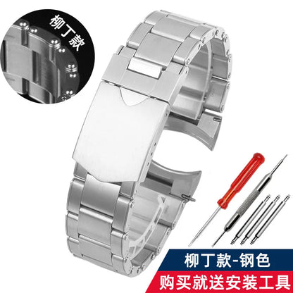 Cinturino per orologio in metallo per Tudor Black Bay 1958, fiorellino rosso, fiorellino nero, 79200R, cinturino in acciaio inossidabile curvo, 22mm