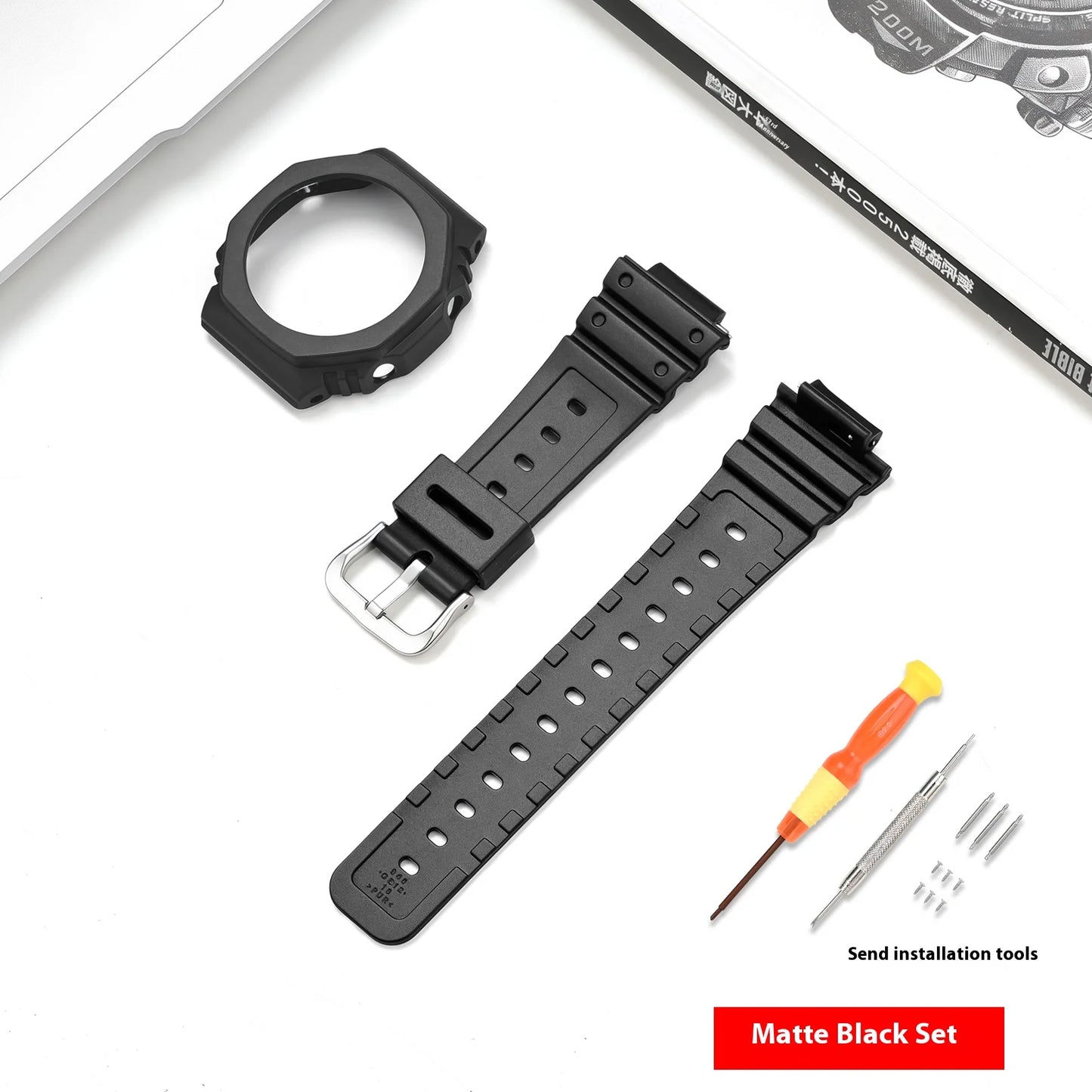 Bracelet de montre en résine pour Casio G-SHOCK GA-2100 GA-2110, Kit de modification de bracelet de montre en caoutchouc étanche pour hommes, avec outils