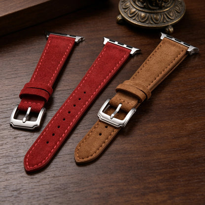 Cinturino per orologio in pelle scamosciata marrone 38mm 40mm 41mm per iWatch 8 7 6 5 SE, cinturino di ricambio 42mm 44mm 45mm per Apple Watch da donna e uomo