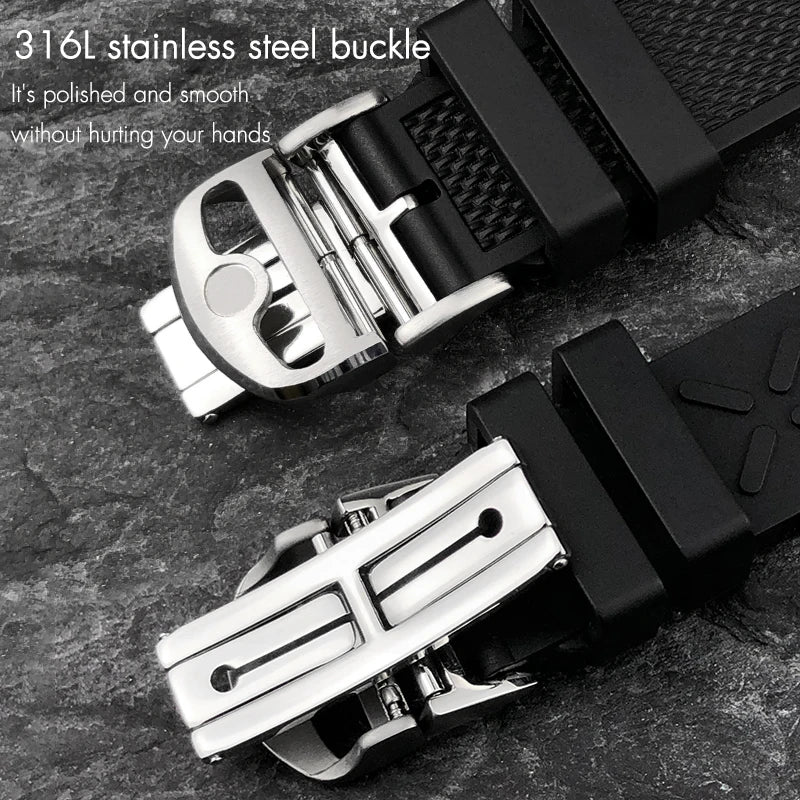 High Quality Rubber Watch Strap 19mm 20mm for IWC Pilot Watches Mark XVIII Black Blue Waterproof Silicone Bracelet Sport Straps