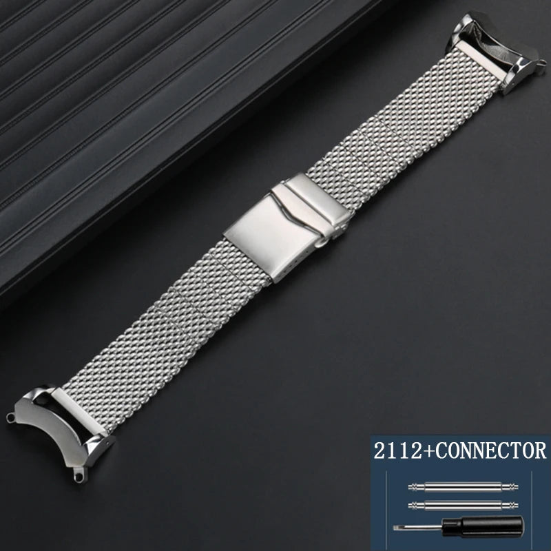 Cinturino in acciaio inossidabile di alta qualità modificato con connettore a maglie speciali per orologio da uomo Citizen BJ8050-08E/BJ8050