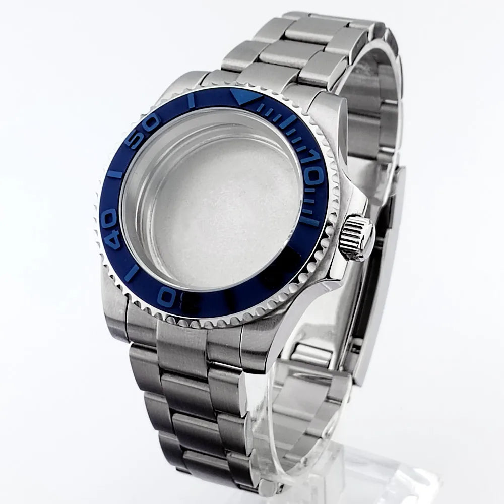    40.5mm sous-montre verre saphir boîtier en métal ajustement NH35/36/38 mouvement ajustement 28.5mm cadran pièces de montre accessoires boîte de montre bande