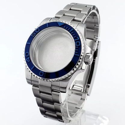    40.5mm sous-montre verre saphir boîtier en métal ajustement NH35/36/38 mouvement ajustement 28.5mm cadran pièces de montre accessoires boîte de montre bande