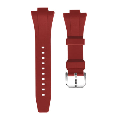 Ajustement parfait pour le bracelet en caoutchouc Tissot PRX 40 FKM avec fermoir à ardillon argenté - 12 mm pour les bracelets de montre Powermatic 80 (unisexe)