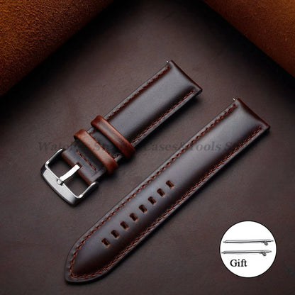 Bracelet de montre en cuir véritable 18mm 20mm 22mm 24mm 26mm Bracelet de montre en peau de vache Vintage pour DW Bracelet à dégagement rapide Bracelet universel