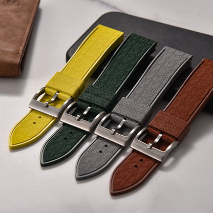 20MM 22MM supprime des bracelets de montre en caoutchouc fluoroélastomère/FKM mosaïque pour hommes femmes-bracelet de Sport étanche de remplacement à dégagement rapide