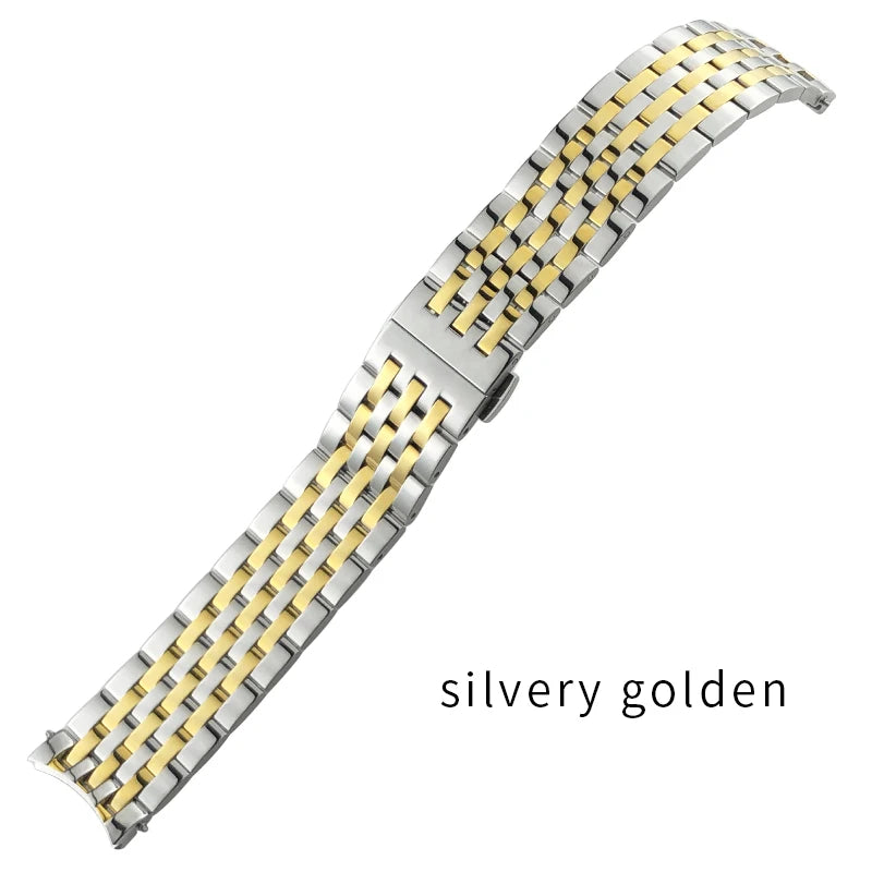 Cinturino per orologio da uomo in acciaio inossidabile, estremità curva solida, bracciale in metallo per Tissot T063, T063610, T063617, 20 mm