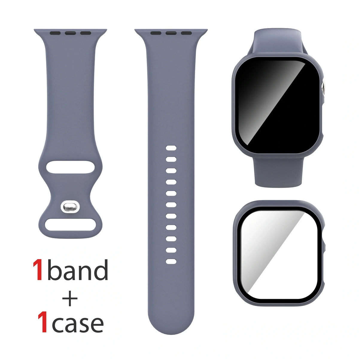 Lot de 2, pour Apple Watch : Étui + Bracelet + Protection d'écran compatible S1-S11/SE 38/40/41/Series 10-11 42mm/42/44/45/46/49mm
