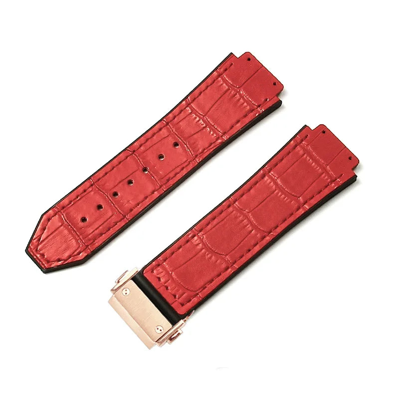 For Hublot BIGBANG Classic Fusion Leather Silicone Rubber Suede Watch Strap Dedicated Interface Lug System Band 26*19mm Bracelet