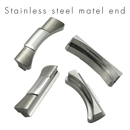 Bracelet de montre en caoutchouc, lien d'extrémité incurvé en métal, 20mm 21mm, pour Rolex Submariner Datejust Daytona OYSTERFLEX, bracelet en Silicone