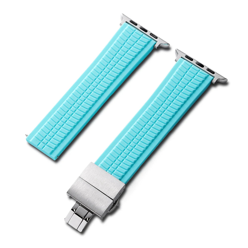 Bracelet de caoutchouc de luxe pour Apple Watch, 46mm 45mm 44mm 42mm, pour Iwatch Ultra 2 1 49mm série 10 9 8 7 Se 6 5 Se