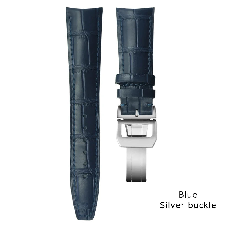 Curved end watch strap for IWC PILOT Portugieser Portofino 20mm 21mm 22mm genuine calfskin watchband high quality cowhide strap