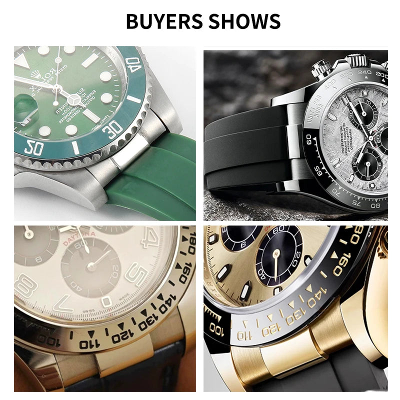 Pour Rolex Daytona Black Submariner GMT Yacht-Master Series, maillons d'extrémité métalliques incurvés en acier inoxydable, accessoires de montre 20mm 21mm