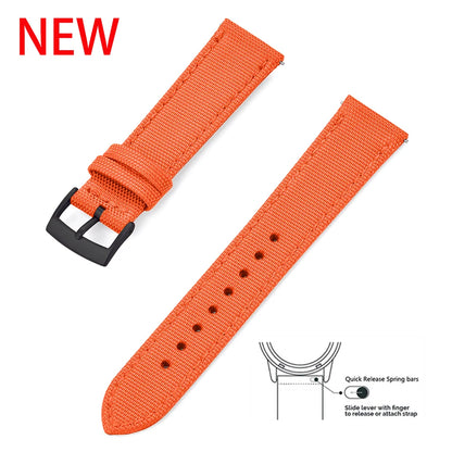 Leather and Nylon Watch Strap for Men and Women, 18mm 20mm 22mm, Quick Release, Universal, Suitable for Traditional Smartwatches