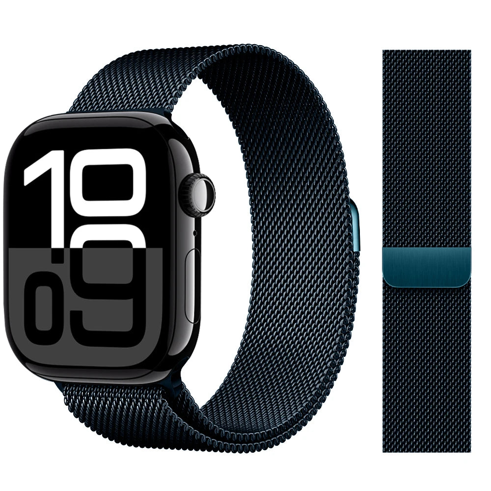Apple Watch 米兰尼斯表带，46mm 44mm 45mm 40mm 42mm 41mm，适配 iWatch 系列 11 10 9 8 SE 7 6 Ultra 3 2
