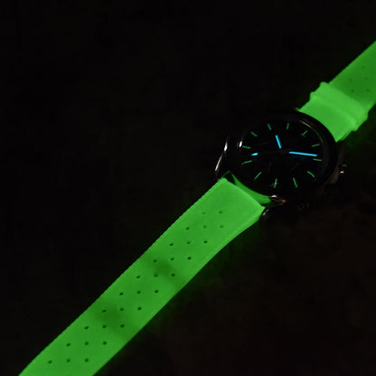 JUELONG – Bracciale fluorescente tropicale luminoso, design originale di fabbrica, 20 mm 22 mm, sgancio rapido, vestibilità perfetta, estremità piatta, braccialetto universale in gomma FKM