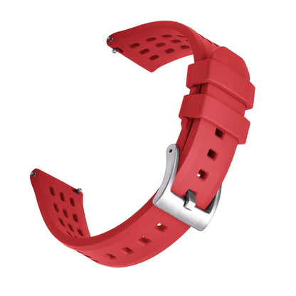 High Quality Quick Release FKM Fluoro Rubber Watch Strap 20mm 22mm New Design Porous Structure Ventilate FPM Rubber Watch Straps