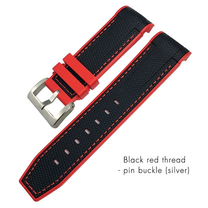 Nouveau bracelet de montre en caoutchouc naturel 22mm 23mm pour bracelet Tudor noir baie Bronze bracelet bicolore bracelet de montre en Silicone souple outils gratuits