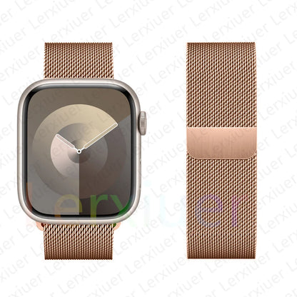 Boucle milanaise pour Bracelet de montre Apple 46mm 44mm 45mm 40mm 42mm 41mm 38mm 49mm Bracelet iWatch série 10 Ultra 2 9 8 SE 7 6 5 bandes