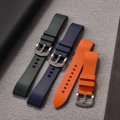 18/19/20/21/22/23/24mm FKM Rubber Watch Strap Diving Sports Quick Release Rubber Bracelet for Tissot/Seiko/Omega Watch Band