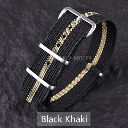 Bracelet de montre en Nylon nervuré 20mm 22mm bracelets de montre confortables boucle militaire lavable Blet pour hommes bracelets de montre