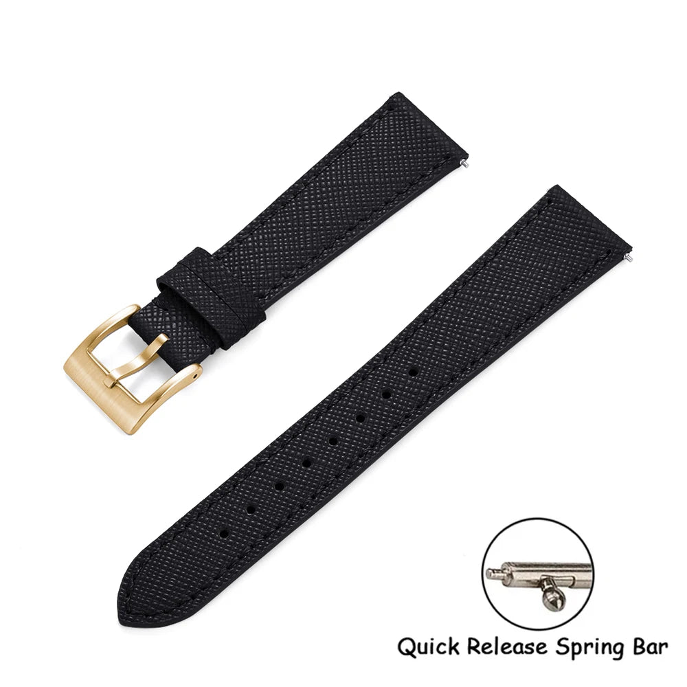 Cinturini per orologi in pelle di vitello di qualità cinturini per orologi in pelle Saffiano 18/19/20/21/22/23/24mm cinturini accessori per orologi