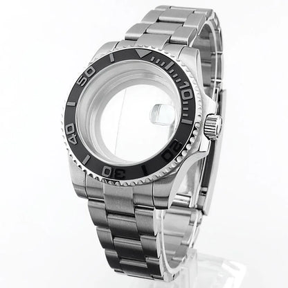    40.5mm sous-montre verre saphir boîtier en métal ajustement NH35/36/38 mouvement ajustement 28.5mm cadran pièces de montre accessoires boîte de montre bande