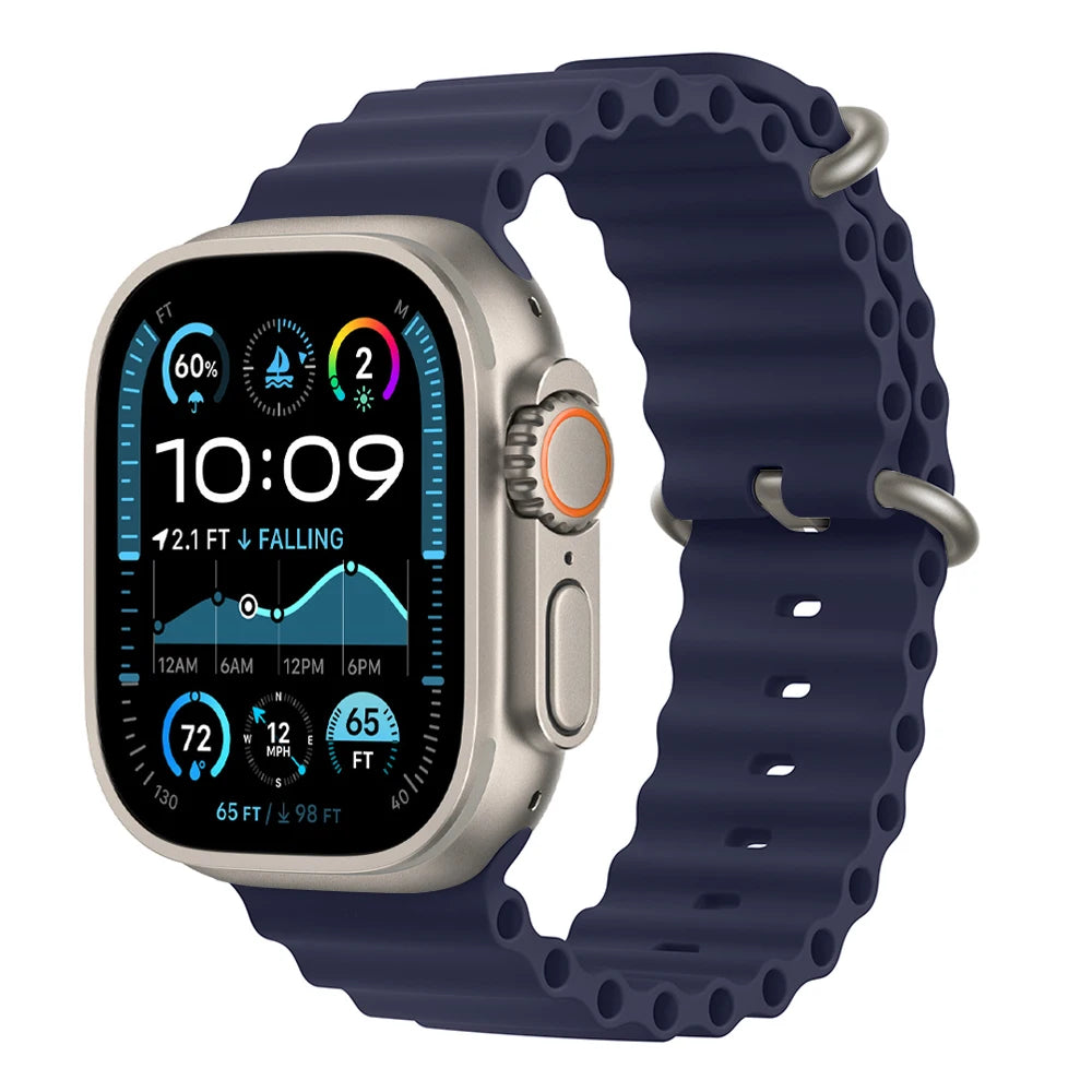 Bracelet Ocean pour Apple Watch Ultra 3 2, 49mm 46mm 44mm 40mm 45mm 41mm 42mm, Correa Bracelet iWatch Series 11 10 9 SE 8 7 6 5 4