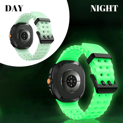 Cinturino per orologio sportivo luminoso in silicone Ocean per Samsung Galaxy Watch 8 9 40/44 mm 8 Classic 46 mm, cinturino di ricambio unisex