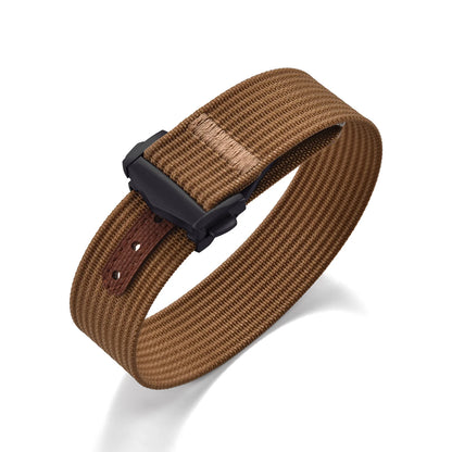 Ribbed Nylon Military Watch Strap 18mm 20mm 22mm with FKM Rubber Deployment Buckle, Sports Bracelet for Men Omega/Tudor/Seiko