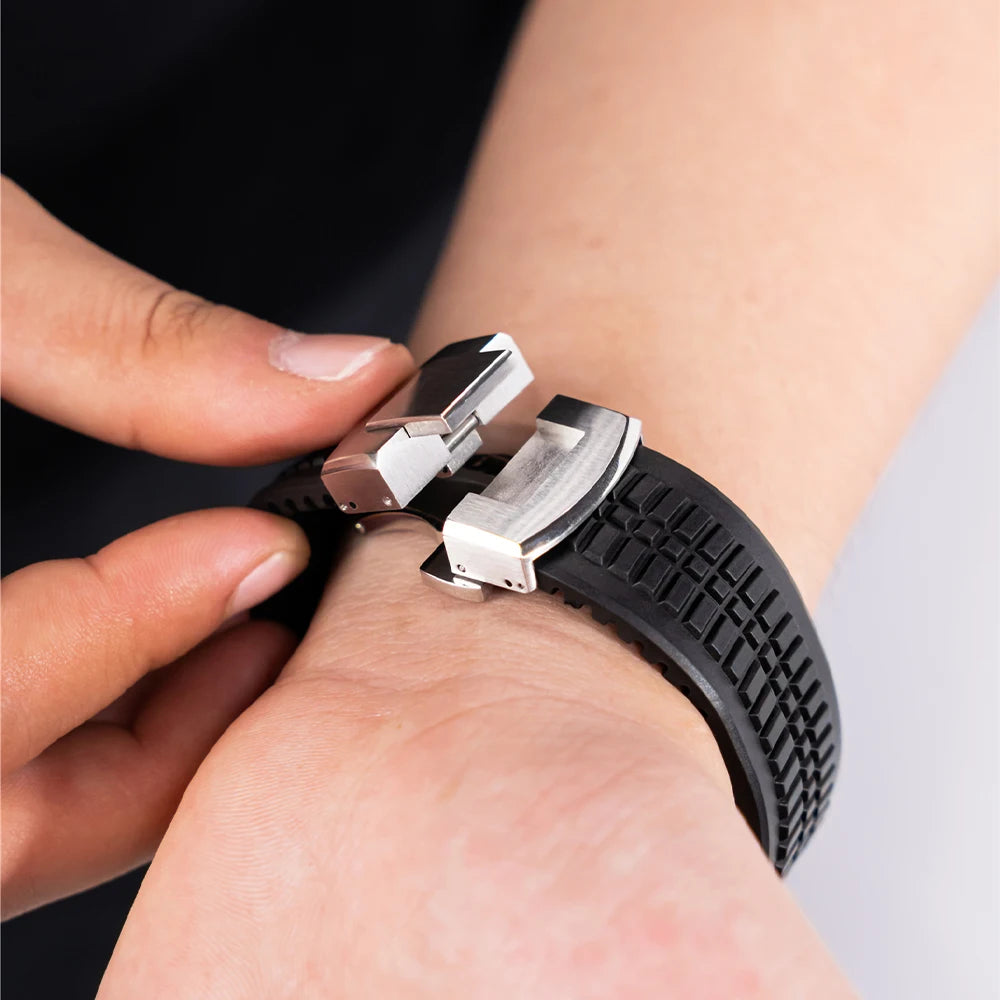 Bracelet de sport en Silicone pour Apple Watch Ultra 3/2, 49mm 46mm 45mm 44mm, Bracelet en métal de luxe pour iWatch série 11 10 9 8 7 Se