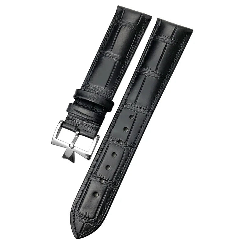 Bracelet de montre en cuir véritable de vache, 19mm, 20mm, 21mm, 22mm, adapté pour Vacheron Constantin, bracelet de montre en cuir de veau crocodile, noir et marron