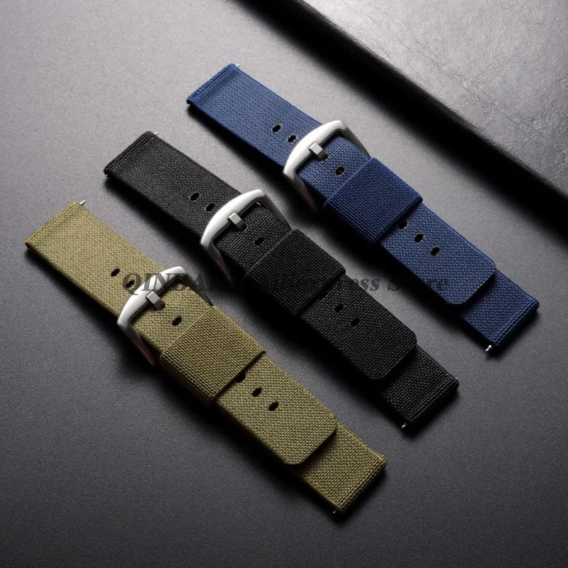 18mm 20mm 22mm 24mm Nylon Watch Strap, Woven Elastic Military Army Band, Quick Release Sport Bracelets, Soft Wrist Accessories