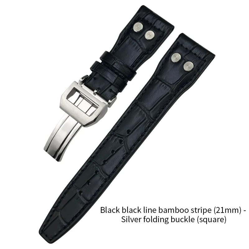 Bracelet de montre en cuir de vachette Rivet Optics, bracelet de montre en cuir véritable, IWC, Suffino 77, Suff5009, Big Pilot, Spitfire, Le Petit Prince, 21mm, 22mm
