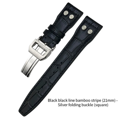 Bracelet de montre en cuir de vachette Rivet Optics, bracelet de montre en cuir véritable, IWC, Suffino 77, Suff5009, Big Pilot, Spitfire, Le Petit Prince, 21mm, 22mm