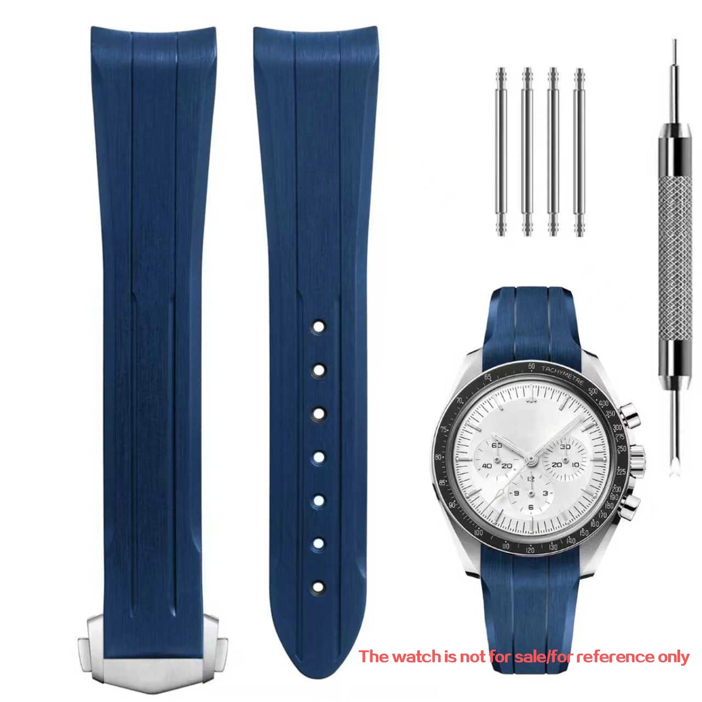 Cinturino in gomma di silicone liquido, adatto per l'edizione comune Omega x Swatch, interfaccia ad arco da 20 mm/Speedmaster/cinturino per orologio con fasi lunari