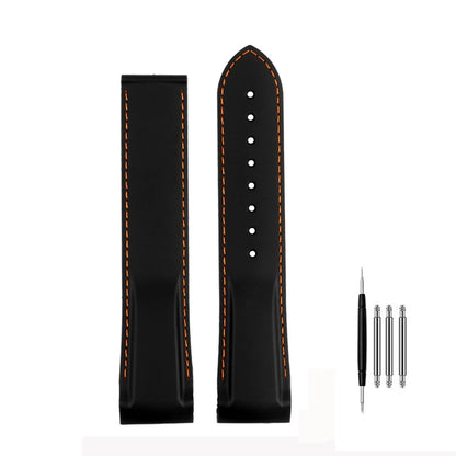 Cinturino per orologio da uomo in gomma e silicone, fibbia pieghevole, estremità curva, per Omega Seam84300 Speedmaster, 20 mm 21 mm 22 mm