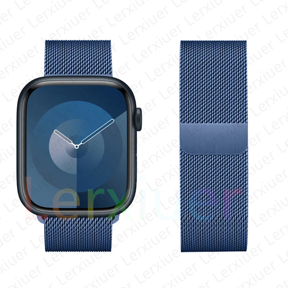 Boucle milanaise pour Bracelet de montre Apple 46mm 44mm 45mm 40mm 42mm 41mm 38mm 49mm Bracelet iWatch série 10 Ultra 2 9 8 SE 7 6 5 bandes