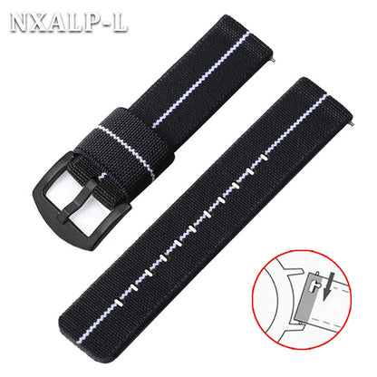 18mm 20mm 22mm 24mm Nylon Elastic Watch Strap Army Woven For Seiko Bracelet Military Sport Watch Band For Men Quick Release
