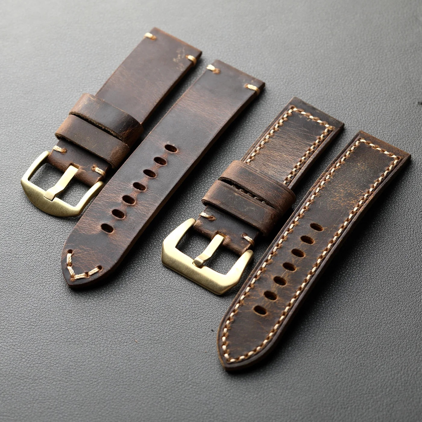Cinturino in vera pelle di alta qualità, cinturino in bronzo, 20 22 23 24 26MM, cinturino spesso in pelle bovina da uomo, strato superiore italiano