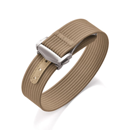 Ribbed Nylon Military Watch Strap 18mm 20mm 22mm with FKM Rubber Deployment Buckle, Sports Bracelet for Men Omega/Tudor/Seiko