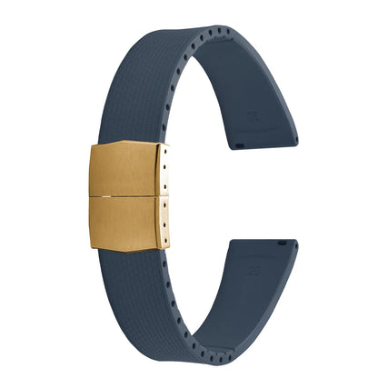 Cinturini per orologi in gomma Delugs CTS Fkm da 20 mm con fibbia a farfalla, 4 colori, texture unica, cinturino per orologi a sgancio rapido per orologi di marca