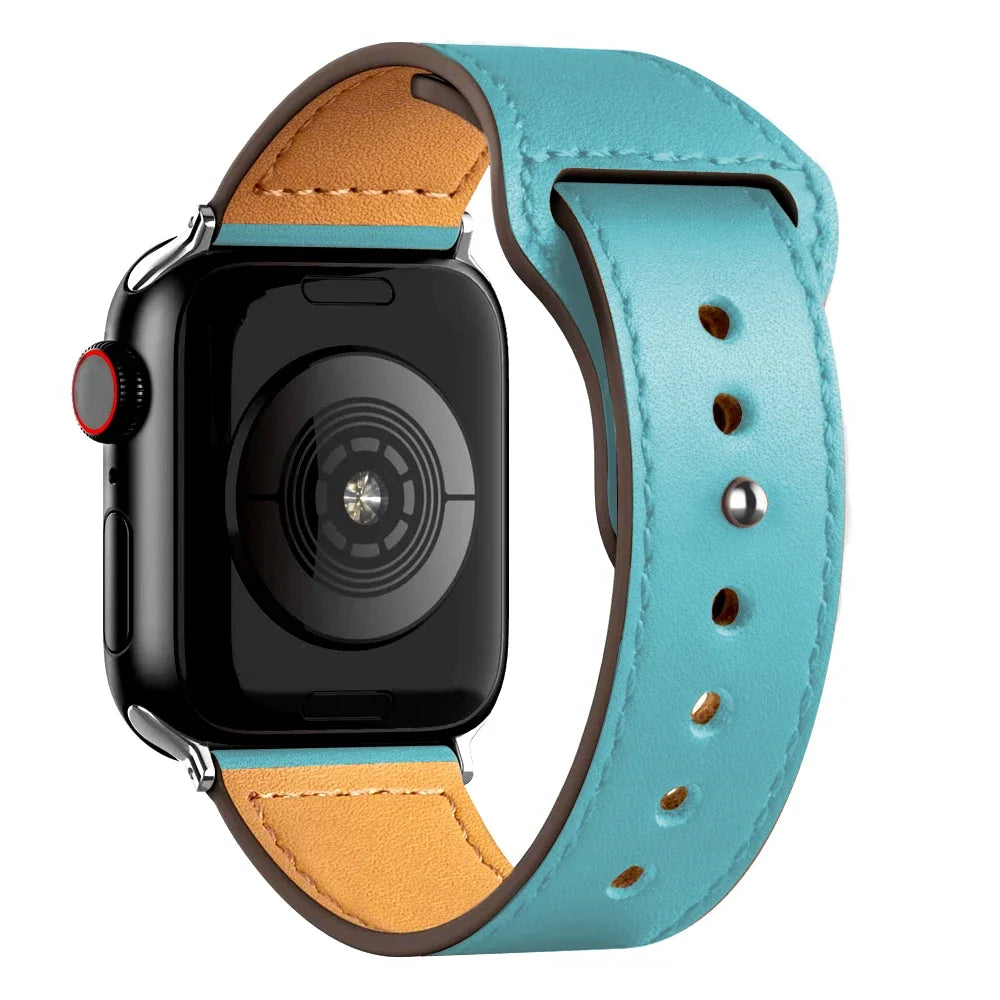 Cinturino in pelle per Apple Watch, Ultra 3, 49mm, 46mm/42mm, 41mm/45mm, 44mm, 40mm, iWatch serie 11 10 9 8 7 4 5 6 se