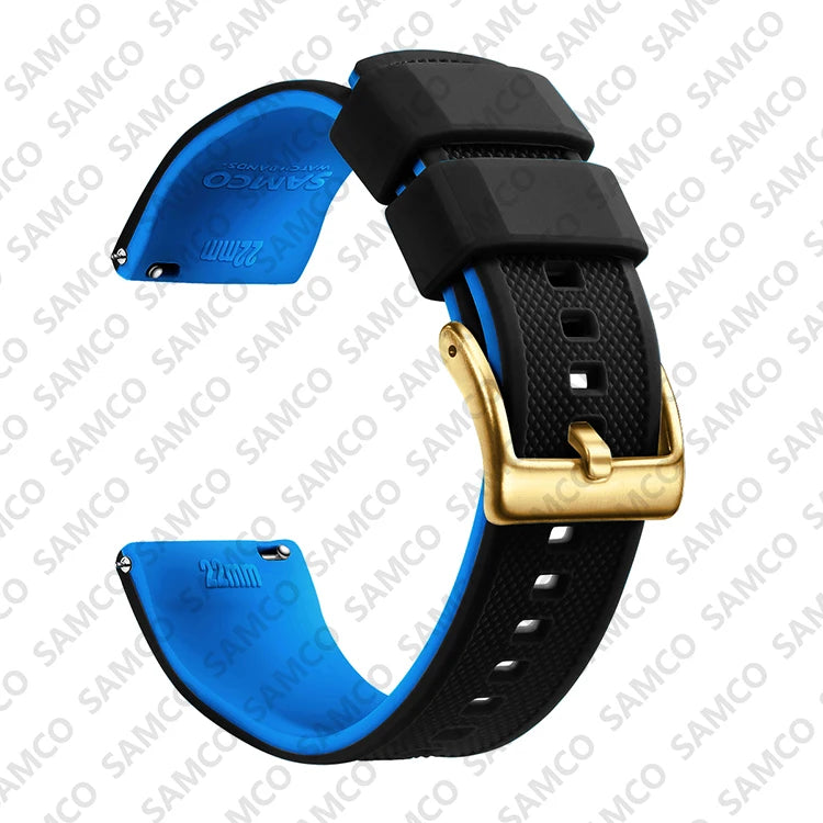 Bracelet de montre en Silicone de qualité supérieure, 18mm 20mm 22mm, à dégagement rapide, en caoutchouc, de remplacement