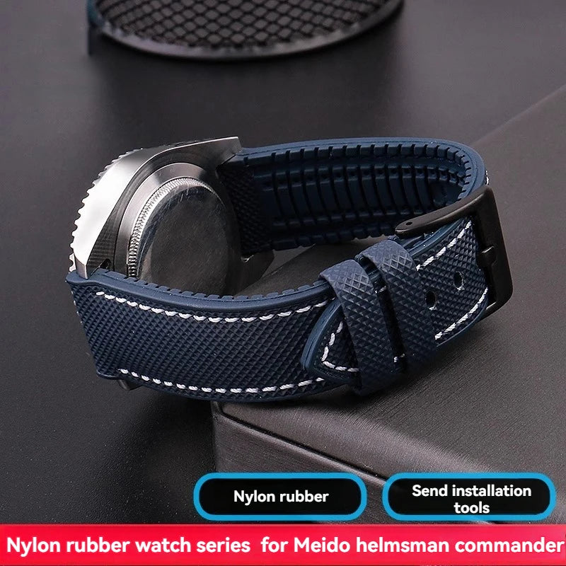 Per Mido timoniere comandante cittadino blu angelo serie cinturino orologio impermeabile in Nylon gomma cinturino orologio da 19mm 20mm 22mm 23mm