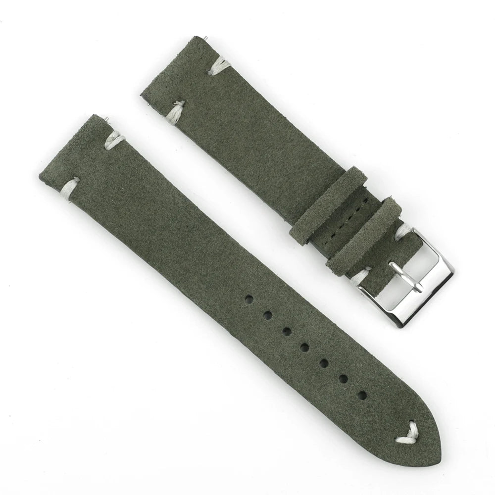 Bracelet de montre en daim et cuir, accessoires de montre 18mm 19mm 20mm 21mm 22mm 23mm 24mm, gris bleu rose vert, bracelets de montre pour hommes