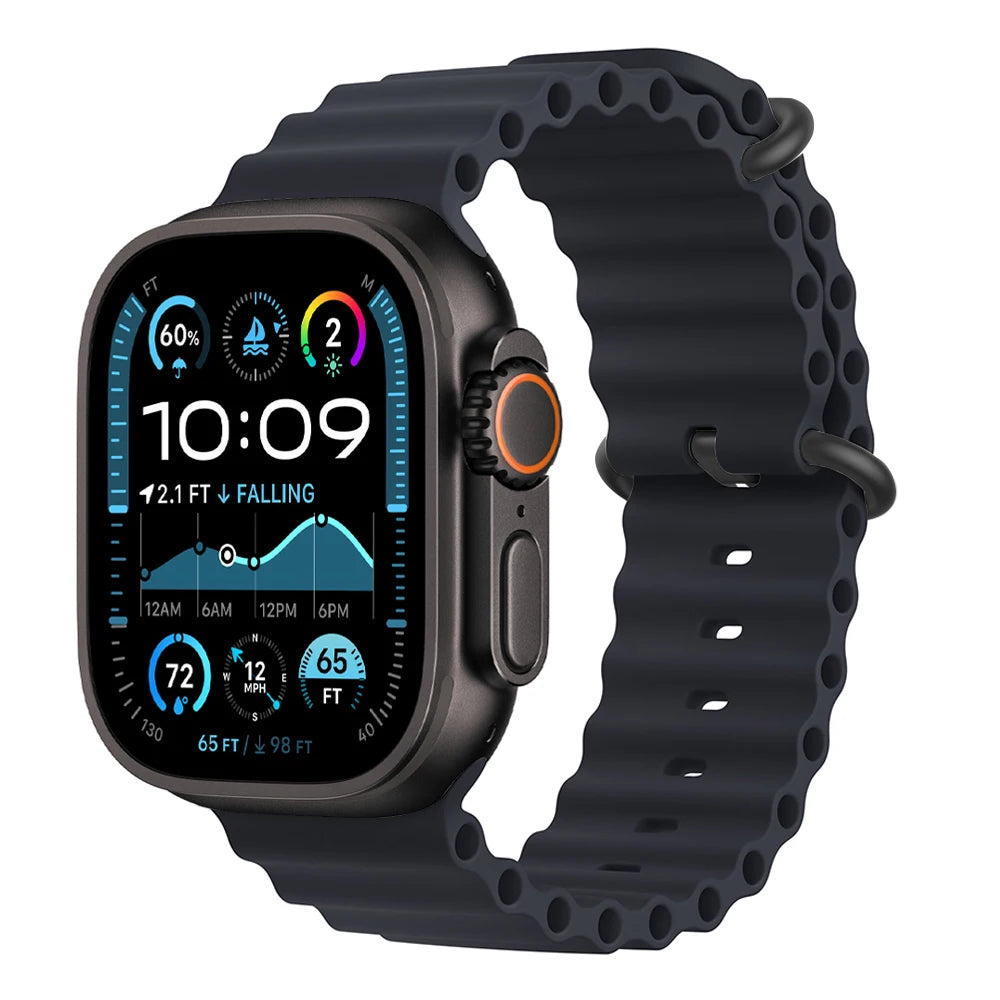 Bracelet Ocean pour Apple Watch Ultra 3 2, 49mm 46mm 44mm 40mm 45mm 41mm 42mm, Correa Bracelet iWatch Series 11 10 9 SE 8 7 6 5 4