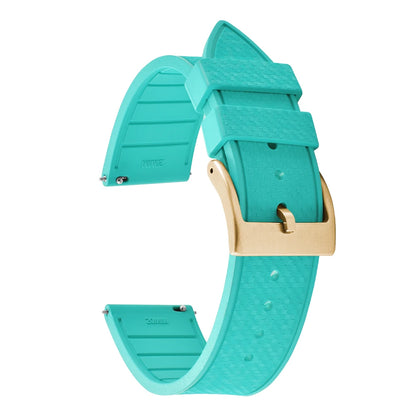 20MM 22MM supprime des bracelets de montre en caoutchouc fluoroélastomère/FKM mosaïque pour hommes femmes-bracelet de Sport étanche de remplacement à dégagement rapide