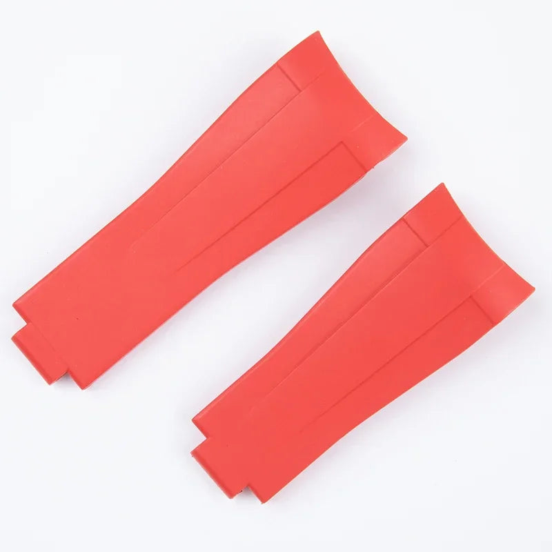 Soft FKM Fluoro Rubber Watch Strap, 20mm, for Rolex, for Submariner GMT OYSTERFLEX Daytona, with Glidelock Clasp
