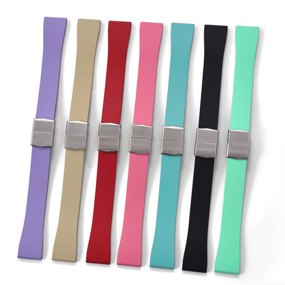New CTS Rubber Watch Band 16 18 19 20 21 22mm Original Watch Straps with Quick Release Silver Buckle FKM Watch Strap to Cut to Size
